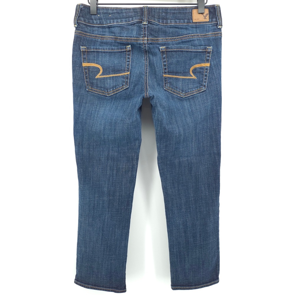 American Eagle Artist Crop Womens Jeans 4 Dark Blue Stretch Denim Casual - Picture 3 of 9